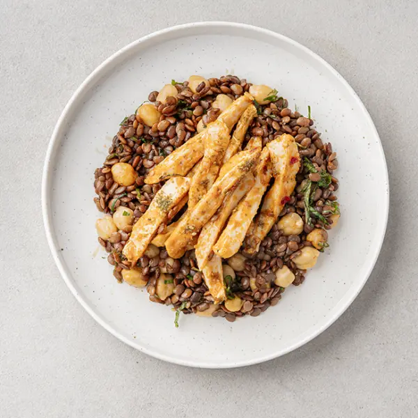 Gulf Spiced Chicken With  Minted Chickpeas & Lentils